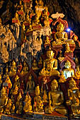 Inle Lake Myanmar. Pindaya, the famous Shwe Oo Min pagoda, a natural cave filled with thousands of gilded Buddha statues. 